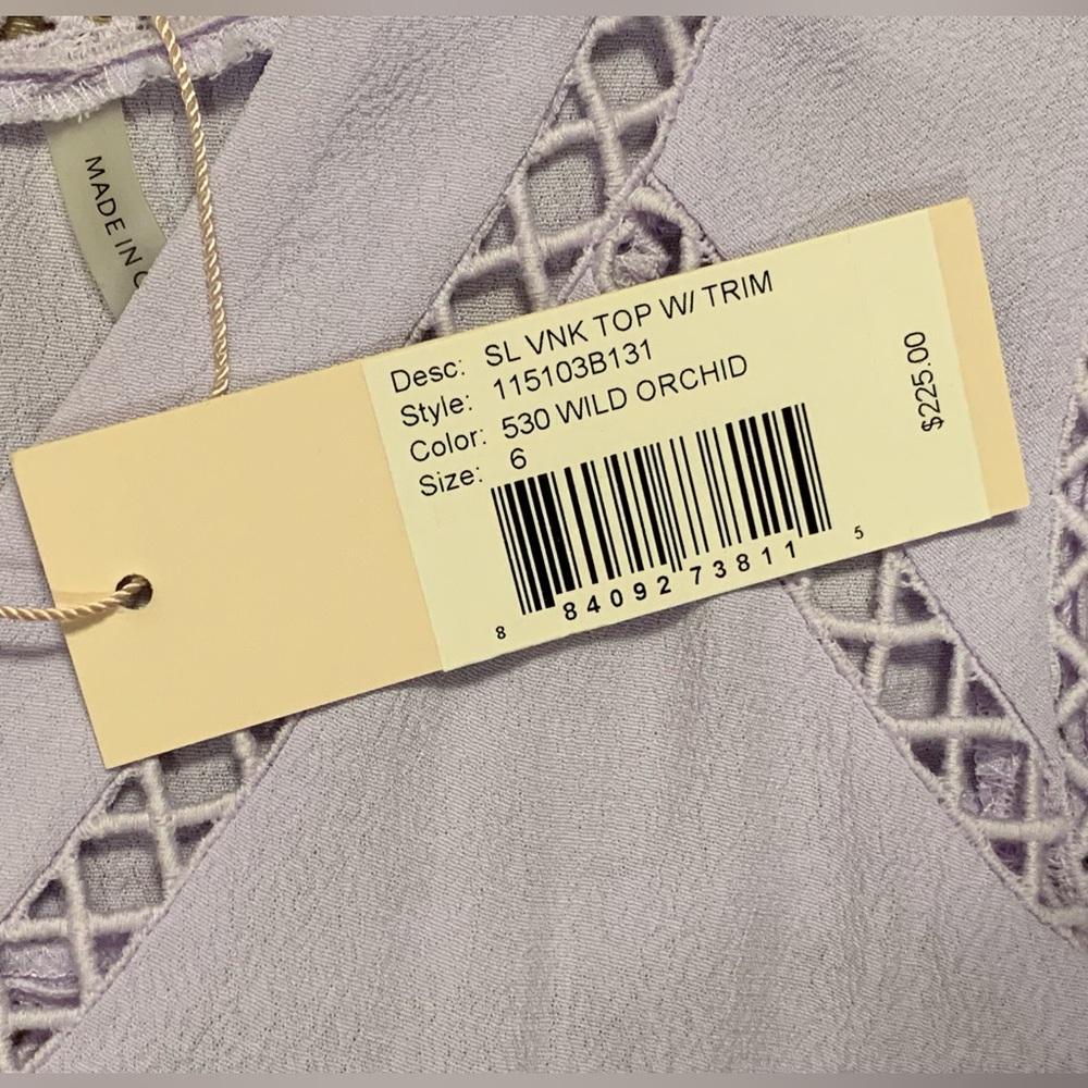 NWT Rebecca Taylor Sleeveless Blouse Top Wild Orchid Light Purple Size 6 - Picture 5 of 9